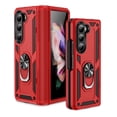 thumbnail image 2 of SaniMore Tri-layer Case for Samsung Galaxy Z Fold 5 7.6" 2023, 360° Rotating Holder/Kickstand Rugged PC Back TPU Bumper Magnetic Car Mount Anti-fingerprint Heavy Duty Protective Case, Red, 2 of 8