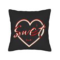 thumbnail image 4 of Set of 2 Decorative Throw Pillow Covers 18x18in - Black with Red Heart & ' Sweet ' Design Perfect for Couch Bed or Car, 4 of 8