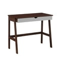 thumbnail image 3 of 36''L Computer Desk, Modern Vanity Desk, Office Desk with Spacious Tabletop and Big Drawer, Multi-fucntional Writing Table for Home Office, Espresso, 3 of 6