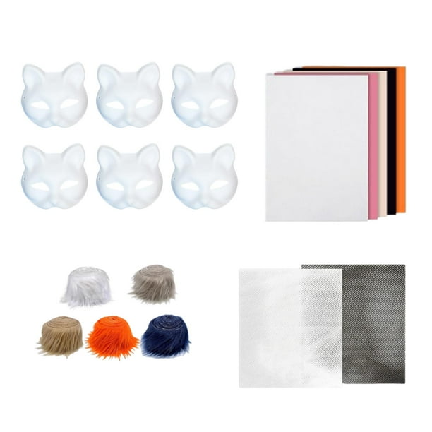 Juego de máscaras de gato perfecl DIY Máscara de animal 17,8 cm x 16 cm