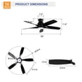 thumbnail image 3 of 56 pulgadas 5 PCS ABS hojas ventilador de techo con el kit de luz 3 color led fuente de luz, CC 6 velocidad, ventilador de techo de control remoto para patio sala de estar, 3 of 5
