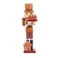 thumbnail image 3 of Cascanueces de madera, soldado de nogal, decoración de Navidad, adorno de escritorio, figura de exhibición, marioneta artesanal, Dol, 36cm, 3 of 5