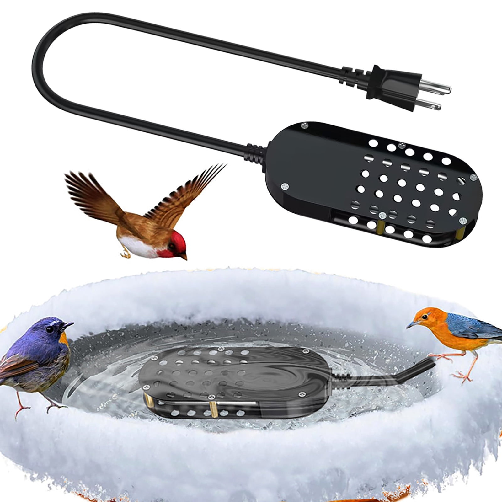 Jpxdew 250W Farm-Grade Submersible Heater - Auto Thermostat Control for Ponds/Livestock/Pet Water Bowl, Non-Conductive Aluminum Alloy