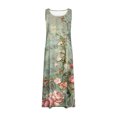 thumbnail image 4 of Qiopertar Nouvelle Robe Longue Sans Manches en Coton et Lin pour Femmes, Col Rond, Imprimée, en Solde, Livraison Gratuite, jusqu'à 90 % de Réduction, 4 of 5