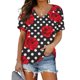 thumbnail image 2 of Camiseta de manga corta plisada elástica con cuello en V y estampado floral de talla grande para mujer OAVQHLG3B Store lin121212, 2 of 4