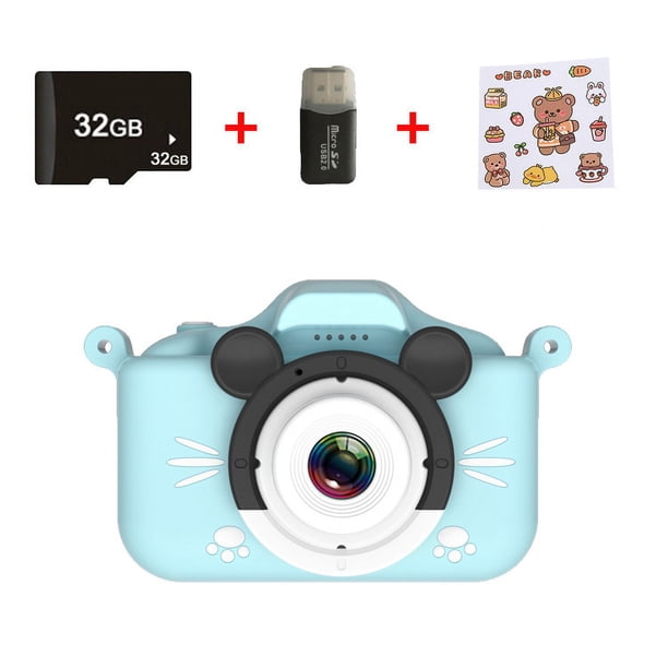 Cámara para niños: mini cámara digital recargable, videocámara fotográfica, regalo para niñas y niños de 3 a 12 años, con tarjeta 32G/1080P HD/funda de silicona resistente a los golpes