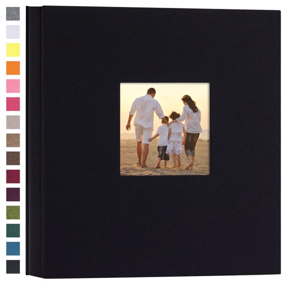 Potricher Álbum De Fotos De Tapa Dura De Lino 4X6 1000 Fotos Gran Capacidad Para Bodas Familiares Aniversario Vacaciones De Bebé (Negro 1000 Bolsillos)