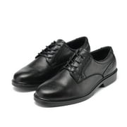HANDMEN Mens Classic Black 4 Oxford Work Shoes - Water Resistant Non-slip Anti-puncture Dress shoes RV2102,9.5