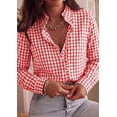 thumbnail image 4 of PRETTYGARDEN Womens Long Sleeve Button Down Shirts | Soft Cotton Fabric, Fashion Plaid Shirt, Basic Collared V Neck, Work Business Casual Blouses, Fall Trendy Outfits, 4 of 9