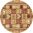 thumbnail image 1 of Ahgly Company Indoor Round Abstract Orange Modern Area Rugs, 5' Round, 1 of 4
