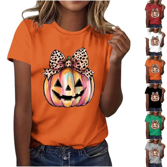 Frostluinai Gobble Til You Wobble T-Shirt Women's Tops Pumpkin Short Sleeve Shirts Funny Crew Neck T Shirts Happy Thanksgiving Shirts