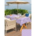 thumbnail image 5 of Outdoor Tablecloth with Umbrella Hole for Patio/Picnic/Party/Camping, Purple Moire Waves Waterproof Table Cloth Rectangle Table Cover Washable, Modern Abstract Art Geometric (60"x 102"), 5 of 8
