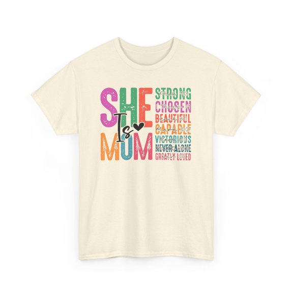 She is mom love strong beautiful.. for Mother's day gift Unisex Cotton Tee