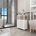 thumbnail image 4 of Lisonu Natural Bamboo Large Capacity Storage Cabinet with Shelves for Bathroom and Living Room, 4 of 11