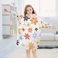thumbnail image 5 of FORMRS Wearable Blanket Hoodie with Sleeves for Kids Cozy Flannel Sweatshirt, Colorful Retro Floral, 5 of 7
