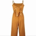 thumbnail image 5 of Plus Size Wide Leg Sexy Polka Dot Chiffon Jumpsuits,Women's Lace Up 1Piece Pants Suspender Jumpsuit Backless Casual, 5 of 5