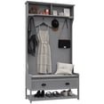 thumbnail image 1 of HOMCOM Banc à Chaussures Porte-Manteau, Arbre de Hall avec Banc et Rangement à Chaussures, Gris, 1 of 10