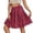Wine, variant on Women's Layered A Line Knee Length Skirt for Casual Outfits with Ruffle Waist and Women Skirts Long L