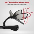 thumbnail image 3 of NEW Handlebar Bike Mirror HD Blast Glass Lens HFMR (left) Ca, 3 of 9