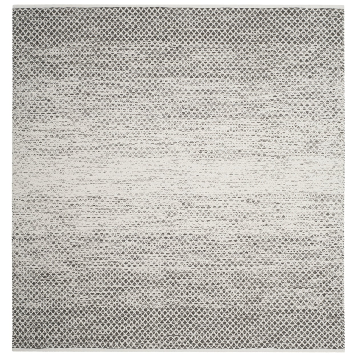 SAFAVIEH Montauk Vaughn Geometric Cotton Area Rug, Light Grey/Ivory, 4' x 4' Round