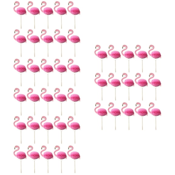 LITINKIMI Flamingo Dessert Cake Toppers 75 Pieces Safe Picks for Birthday Party