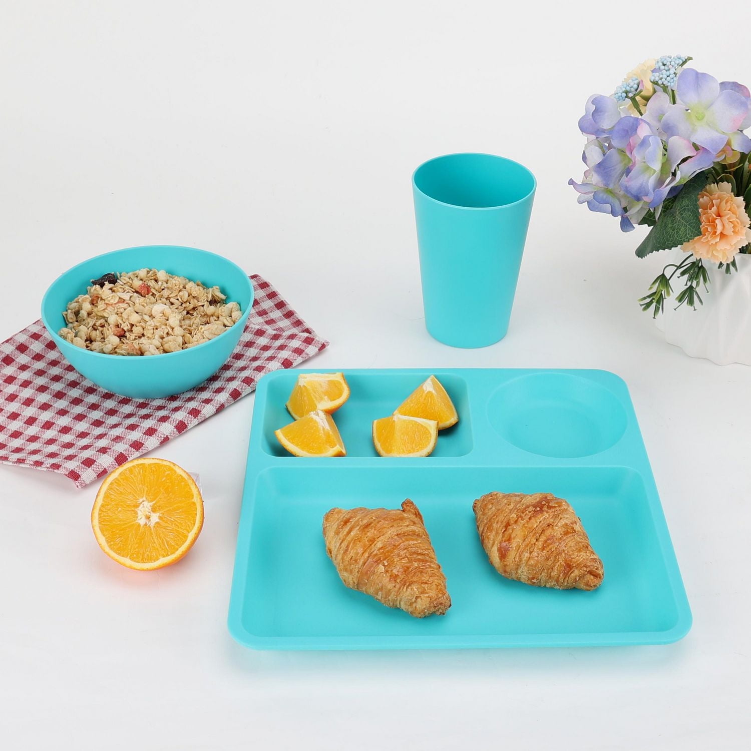 Mainstays Kids Teal Polypropylene Divided Plate 9.5 Inch 1pc