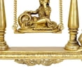 thumbnail image 3 of 16" Butter Krishna on Swing Brass Statue | Playful Divine | Handmade Hindu Sculpture, 3 of 4