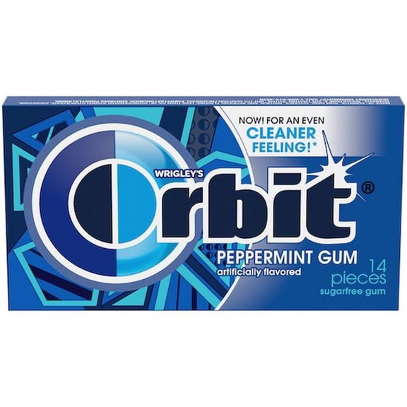 Orbit Sugar Free Peppermint Gum -- 144 per case.