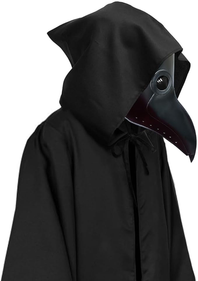 Disfraz De Médico De La Peste Negra – Set Completo Con Máscara De Pico, Capa, Túnica Y Accesorios – Halloween Y Carnaval – Hombre Y Mujer