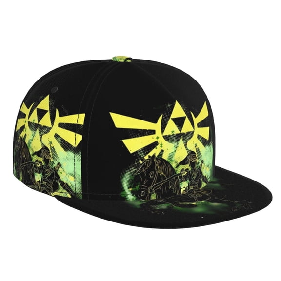 The Legend Of Zelda Baseball Cap For Men, Women & Kids, Classic Flat Brim Hat Hip Hop Trucker Hat Adjustable Snapback Hat
