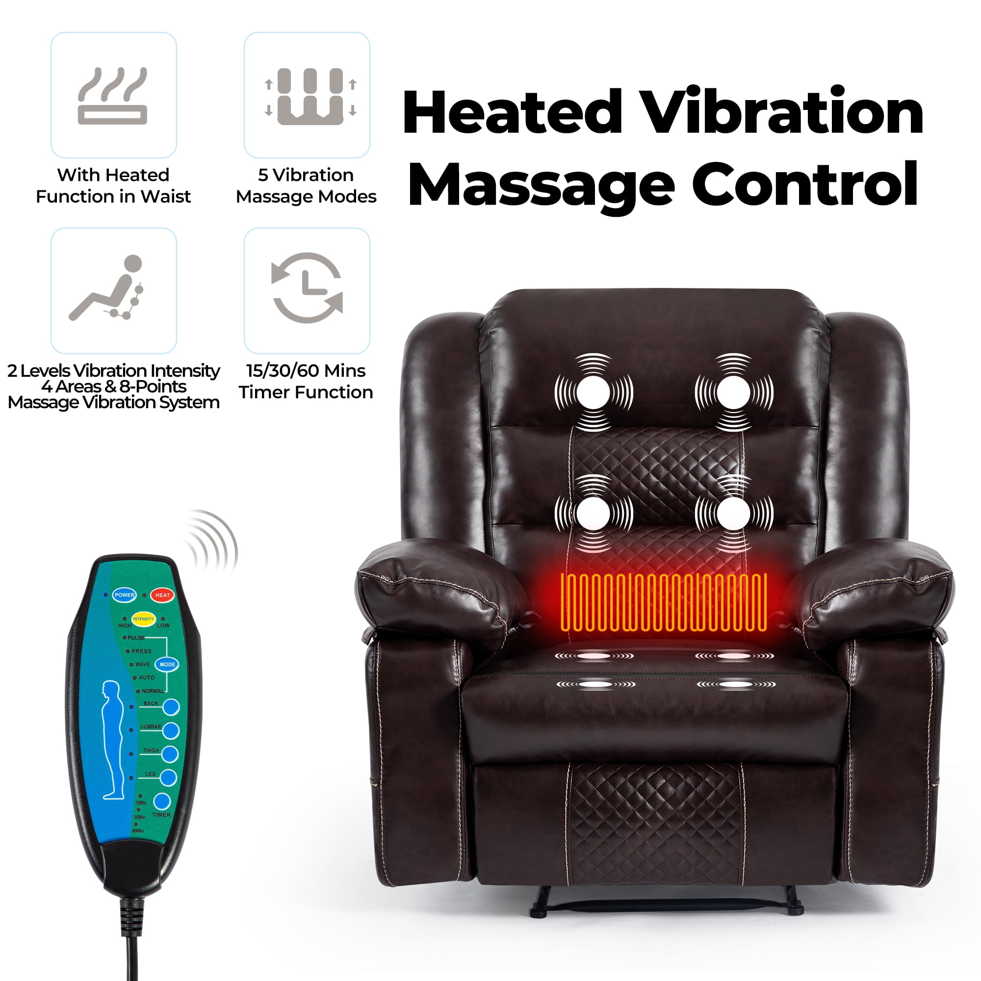 Resenkos Power Recliner Chair, Electric Power Recliner Chair with Massage and Heat, Electric Recliner Chairs for Seniors, USB Port, Brown Resenkos Power Recliner Chair, Electric Power Recliner Chair with Massage and Heat, Electric Recliner Chairs for Seniors, USB Port, Brown