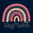 thumbnail image 2 of Waymaker Rainbow Inspirational/Christian Ladies Racerback Tank Top, Navy, Small, 2 of 5