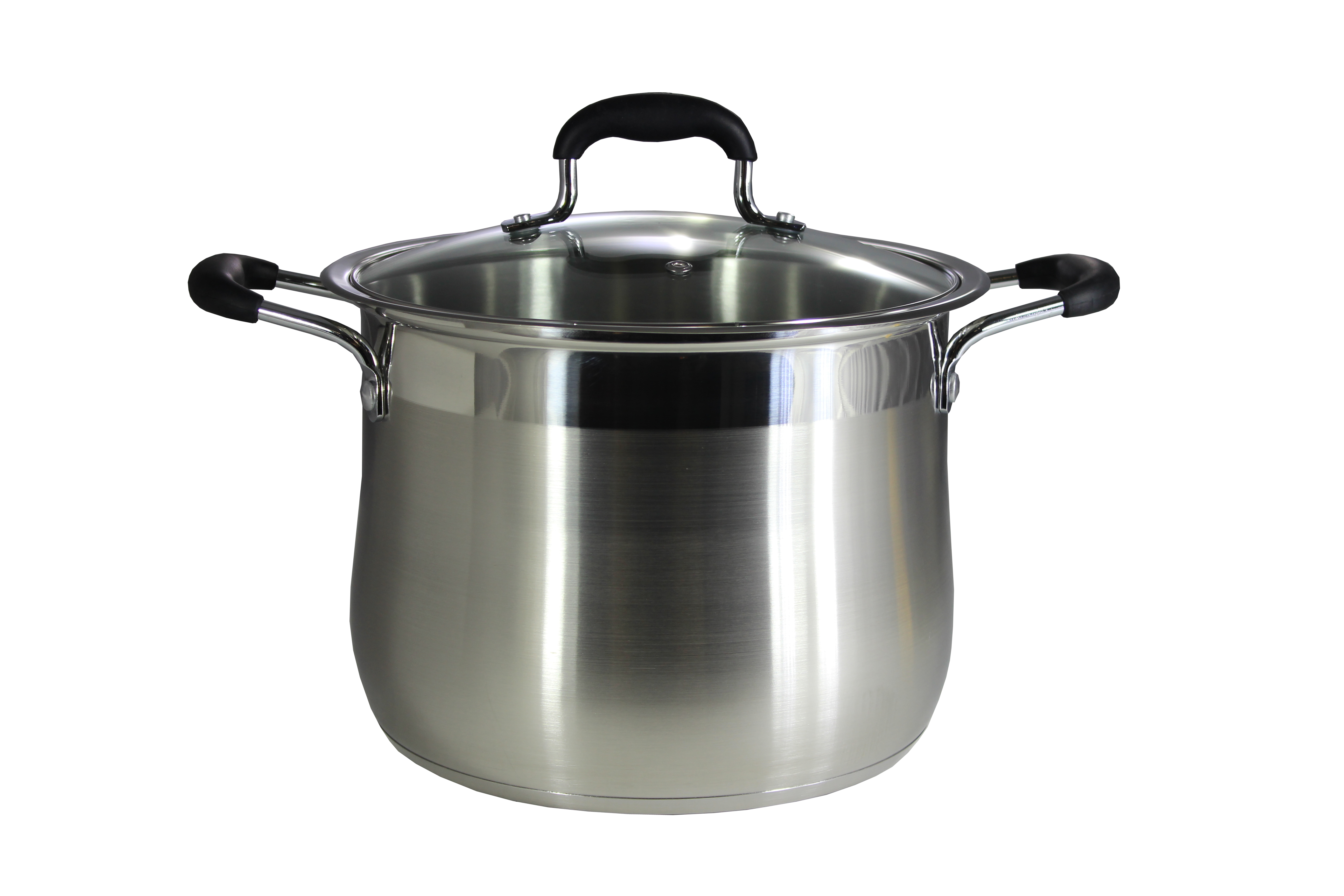 CONCORD Stainless Steel Stock Pot with Glass Lid (Induction Compatible) (12 QT)