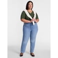 thumbnail image 2 of Terra & Sky Women's Plus Size V Neck Tee with Short Sleeves, Size 0X-5X, 2 of 5
