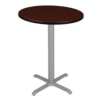 Regency Via Cafe High 30" Round X-Base Table- Mahogany/Grey