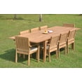 thumbnail image 4 of Grade-A Teak Dining Set: 8 Seater 9 Pc: 122" Atnas Double Extension Rectangle Table And 8 Leveb Stacking Arm Chairs Outdoor WholesaleTeak #WMDSWVm, 4 of 4