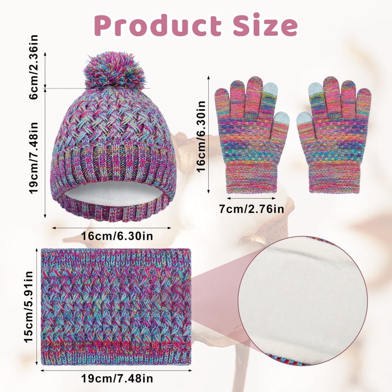 Bocaoying Kids Winter Hat Gloves Scarf Set photo 2