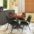 thumbnail image 3 of Kobe 48in. Round Breakroom Table- Cherry & 4 Restaurant Stack Chairs- Black, 3 of 9
