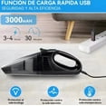 thumbnail image 2 of Aspiradora Portátil Inalámbrico De Mano Con Filtro Lavable Volumen 500ml 9kpa 2 Filtros Hepa Para Autos Hogar Oficina Modelo Negro, 2 of 4