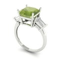thumbnail image 2 of Clara Pucci 14K White Gold Solid Gold Peridot Three-Stone Anniversary Ring for Women - 3 cttw Asscher Cut, 2 of 8