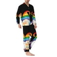 thumbnail image 2 of Salouo Lgbt Gnome Print Button-Front Long Sleeve Pajama Set for Men, Soft 2Pjs Men's Long Sleeve Sleepwear-XX-Large, 2 of 7