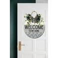 thumbnail image 3 of Welcome To My Home Door Hanging Sign 12 Inch Wooden Wall Sign, Rustic Holiday Wreath Decor for Front Door Porch Home Window Wall Farmhouse Decorations, 3 of 5