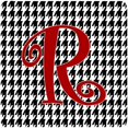 thumbnail image 1 of Carolines Treasures CJ1035-RFC Set of 4 Monogram - Houndstooth Black Foam Coasters Initial Letter R, 1 of 1