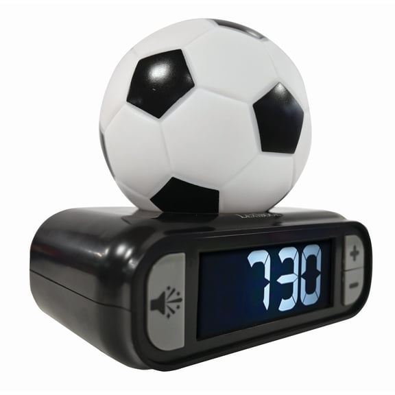 Digital alarm clock with a football 3D night light and sound effects