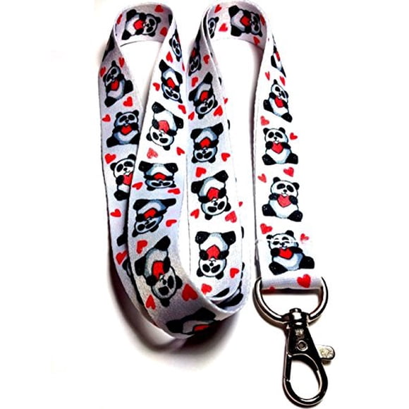 Love Themed Lanyard Key Chain Id Badge Holder (Panda)