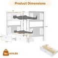 thumbnail image 2 of LAZZO Twin Over Twin Bunk Bed with Storage Drawers, Convertible Solid Wood Bunk Bed with Ladder & Safety Guardrail, No Box Spring Needed, White, 2 of 9
