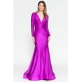 thumbnail image 2 of Simple Long Sleeve Bodycon Evening Gown, 2 of 11
