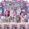 thumbnail image 1 of Kpop Demon Hunters Birthday Party Set: Dukar, Tallrikar, Koppar, Ballonger, Cake Topper Fr Barn, 1 of 4