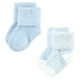 thumbnail image 4 of Hudson Baby Infant Boy Cozy Chenille Newborn and Terry Socks, Blue Star, 6-12 Months, 4 of 6