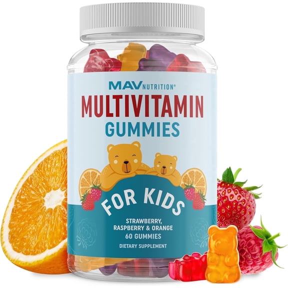 MAV Nutrition Multivitamin Gummies For Kids with Immune & Digestive Support, Non-GMO, 90 Count